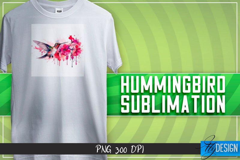 Hummingbird Sublimation | Happy Design | T-shirt Design Sublimation Fly Design 