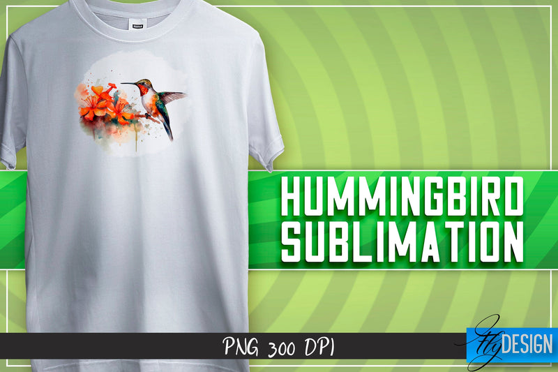 Hummingbird Sublimation | Happy Design | T-shirt Design Sublimation Fly Design 