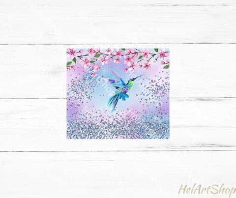 Hummingbird Tumbler PNG, Glitter SKINNY TUMBLER Png Sublimation _HelArtShop_ 