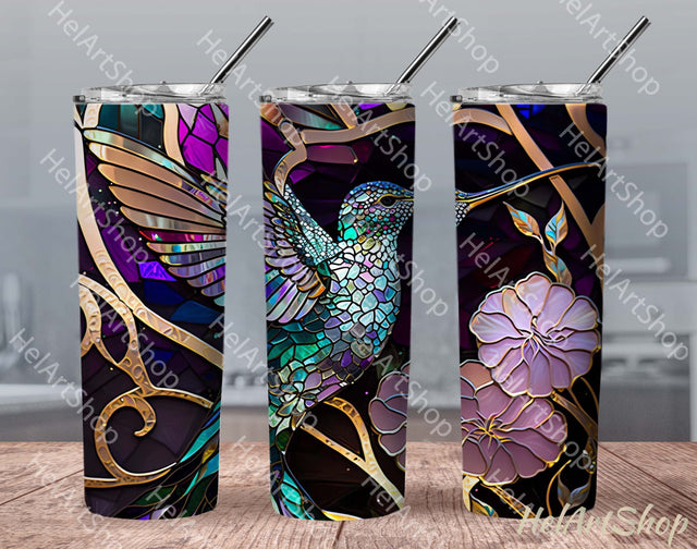 Hummingbird Tumbler Wrap, 20 Oz Skinny Tumbler PNG Sublimation _HelArtShop_ 
