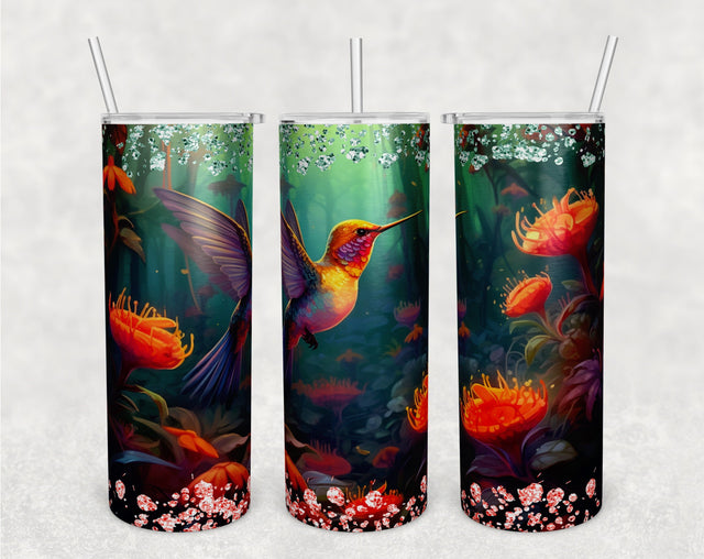 Hummingbird Tumbler Wrap, 20 Oz Skinny Tumbler Sublimation Design, Humming Bird Tumbler PNG Sublimation HappyDesignStudio 