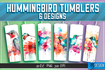 Hummingbird Tumblers Bundle Wrap 20 oz v.2 Sublimation Fly Design 