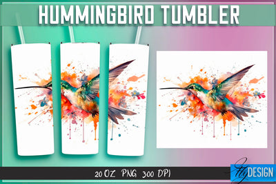 Hummingbird Tumblers Wrap 20 oz v.1 Sublimation Fly Design 