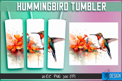 Hummingbird Tumblers Wrap 20 oz v.1 Sublimation Fly Design 