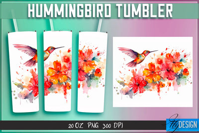 Hummingbird Tumblers Wrap 20 oz v.1 Sublimation Fly Design 
