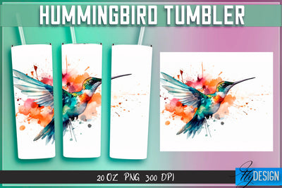 Hummingbird Tumblers Wrap 20 oz v.1 Sublimation Fly Design 