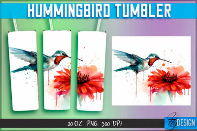 Hummingbird Tumblers Wrap 20 oz v.2 Sublimation Fly Design 