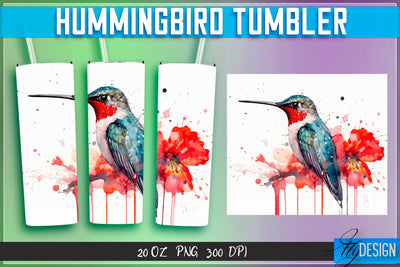Hummingbird Tumblers Wrap 20 oz v.2 Sublimation Fly Design 