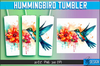Hummingbird Tumblers Wrap 20 oz v.2 Sublimation Fly Design 
