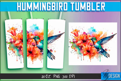 Hummingbird Tumblers Wrap 20 oz v.2 Sublimation Fly Design 