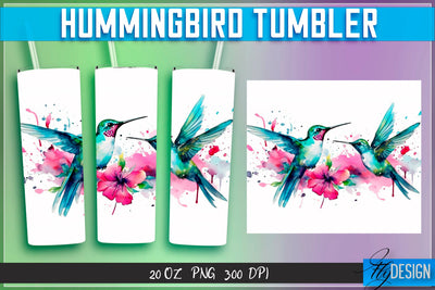 Hummingbird Tumblers Wrap 20 oz v.2 Sublimation Fly Design 