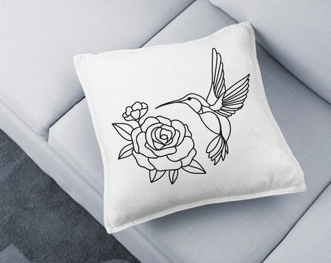 Hummingbird with flower svg, Flying bird png, Garden cut file SVG Pretty Meerkat 