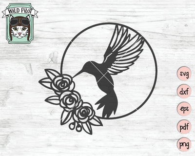 Hummingbird Wreath SVG Cut File SVG Wild Pilot 