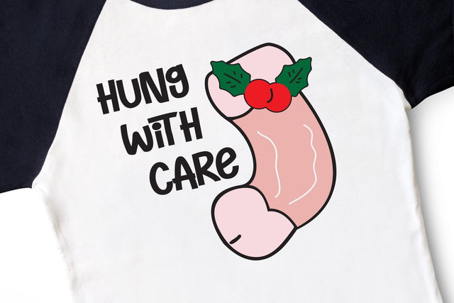 Hung With Care Penis Christmas Stocking Adult SVG Design | So Fontsy SVG Crafting After Dark 
