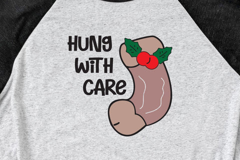 Hung With Care Penis Christmas Stocking Adult SVG Design | So Fontsy SVG Crafting After Dark 