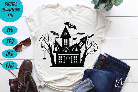 Hunted house svg, Halloween hunted house svg, Batty feeling, hunting house cricut SVG Isabella Machell 