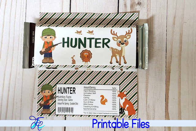 Hunter Boy Candy Bar Wrapper 3D Paper Family Creations 