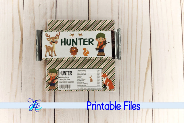 Hunter Girl Candy Bar Wrapper 3D Paper Family Creations 