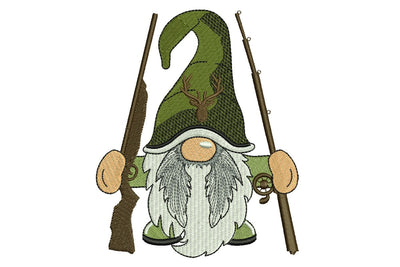 Hunting and Fishing Gnome Embroidery Design, Hunter embroidery, Angler embroidery, Mini hunting pattern, Machine Embroidery design Embroidery/Applique DESIGNS NextEmbroidery 