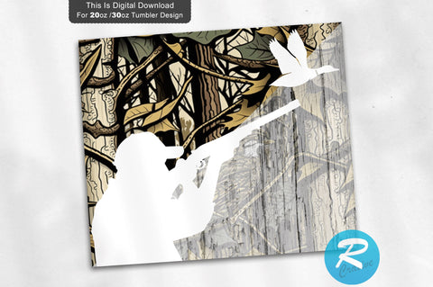 Hunting Camo man with rifle 20 oz / 30 oz Tumbler PNG Sublimation Regulrcrative 