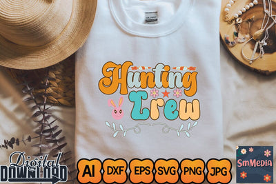 Hunting Crew,Retro Easter SVG Bundle, Easter Svg files, Spring Svg, Easter Quotes, Cut Files, Cricut file, Smiley svg, Easter cut files, Easter svg SVG Newmockups 