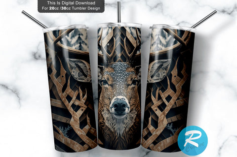 Hunting Deer 20 oz / 30 oz Tumbler PNG Sublimation Regulrcrative 