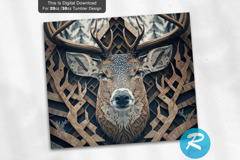 Hunting Deer 20 oz / 30 oz Tumbler PNG Sublimation Regulrcrative 