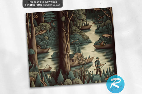 Hunting Fishing 20 oz / 30 oz Tumbler PNG Sublimation Regulrcrative 