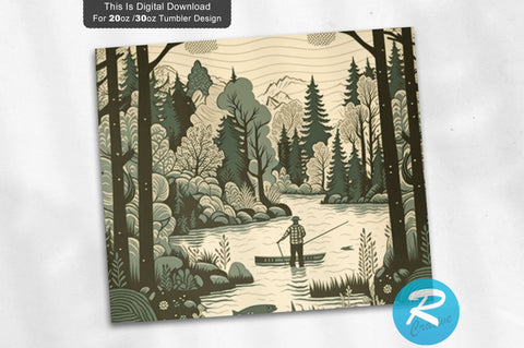 Hunting Fishing man 20 oz / 30 oz Tumbler PNG Sublimation Regulrcrative 