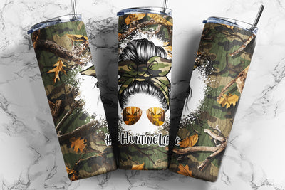 Hunting Life 20 oz Skinny Tumbler Deer Hunting Sublimation Design Digital Download Straight & Tapered PNG Sublimation TumblersByPhill 