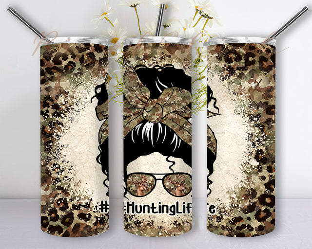Hunting Life 20oz Skinny Tumbler Sublimation Designs, Deer Season Tumbler, Hunting Life Camo Tumbler, Deer Hunting Camo Hunt Tumbler for Straight and Tapered Tumbler PNG File Digital Download Sublimation PixelChick 