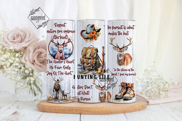 Hunting life 20oz Skinny Tumbler Sublimation Designs, Hunting PNG File Digital Download, Hunting tumbler png, hunting tumbler wrap Sublimation sassyprint 