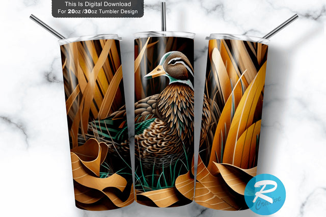 Hunting Real colorful duck 20 oz / 30 oz Tumbler PNG Sublimation Regulrcrative 