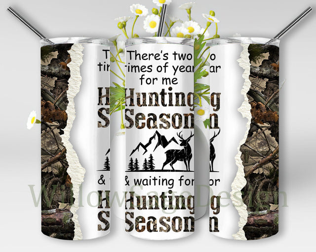 Hunting Season 20oz Skinny Tumbler, Deer Hunting Tumbler Png, Hunting Quote Sublimation Design, Hunting Camo Tumbler Wrap, Digital Download Sublimation WillowSageDesign 