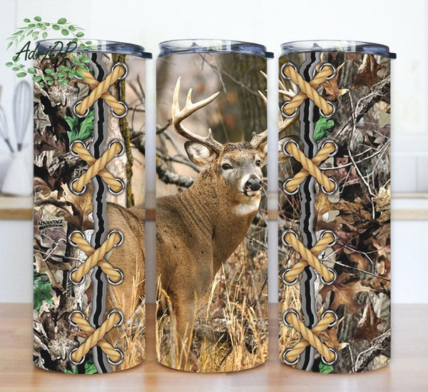 Camo Tumbler PNG 20oz Skinny Tumbler Wrap Camouflage Sublimation Designs  Hunting PNG Camo Leaves 