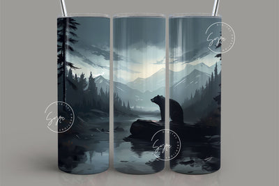 Hunting Season, Bear Hunter Tumbler, Father's Day Gift, Camping 20 oz Skinny Tumbler Wrap, Hunting Christmas Gift for Men, Digital Download Sublimation Syre Digital Creations 