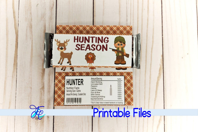 Hunting Season Boy Candy Bar Wrapper 3D Paper Family Creations 