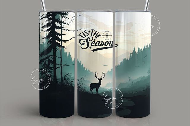 Hunting Season, Deer Hunting Tumbler, Father's Day Gift, Camping 20 oz Skinny Tumbler Wrap, Hunting Christmas Gift for Men, Digital Download Sublimation Syre Digital Creations 