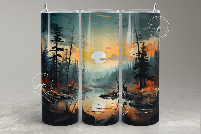 Hunting Season, Deer Hunting Tumbler, Father's Day Gift, Camping 20 oz Skinny Tumbler Wrap, Hunting Christmas Gift for Men, Digital Download Sublimation Syre Digital Creations 