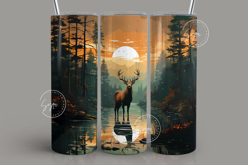 Hunting Season, Deer Hunting Tumbler, Father's Day Gift, Camping 20 oz Skinny Tumbler Wrap, Hunting Christmas Gift for Men, Digital Download Sublimation Syre Digital Creations 