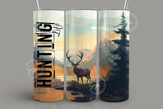 Hunting Season, Deer Hunting Tumbler, Father's Day Gift, Camping 20 oz Skinny Tumbler Wrap, Hunting Christmas Gift for Men, Digital Download Sublimation Syre Digital Creations 