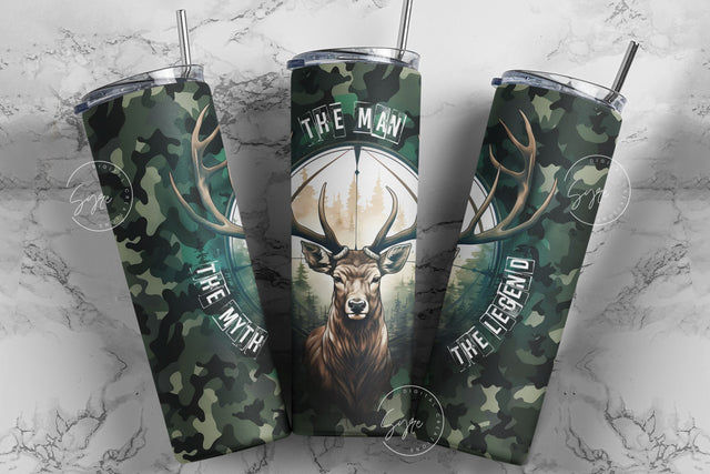 Hunting Season, Deer Hunting Tumbler, Father's Day, The Man The Myth The Legend, 20oz Skinny Tumbler Wrap, Christmas Gift for Men, Digital Sublimation Syre Digital Creations 