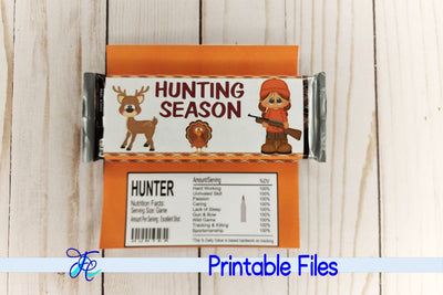 Hunting Season Girl Candy Bar Wrapper 3D Paper Family Creations 