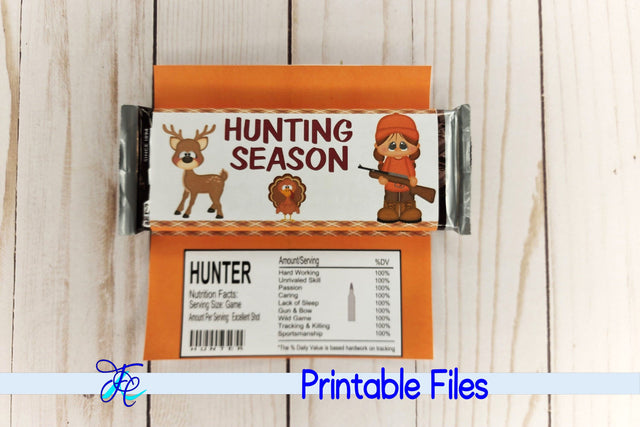 Hunting Season Girl Candy Bar Wrapper 3D Paper Family Creations 