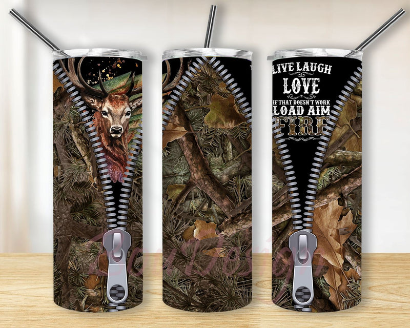 Hunting Season Is Coming Zipper Pattern Tumbler 20 oz Skinny Tumbler Wrap Sublimation Straight, Tapered PNG Design Sublimation BouDesign 