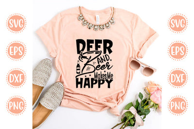Hunting svg Design Deer and Beer Makes Me Happy SVG SH_Tee store 