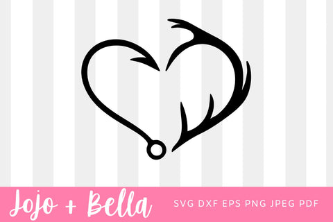 Hunting Svg, Fishing Svg, Fish Hook Svg, Antler Svg, Heart svg, Dad Svg, Svg files for Cricut, Silhouette Files