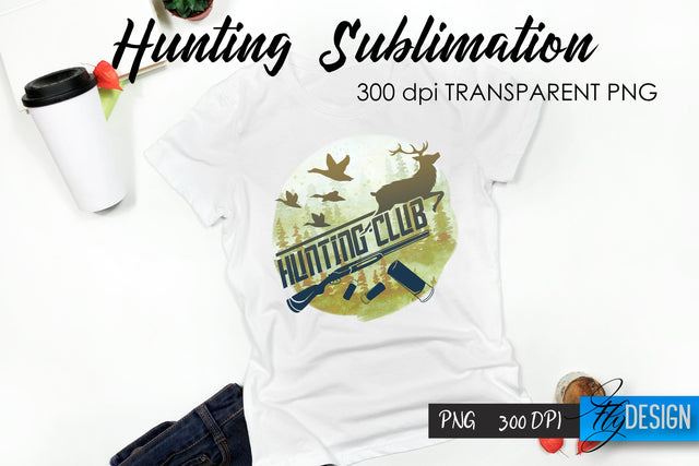 Hunting T-Shirt Sublimation. Hunter T-Shirt Design v.12 Sublimation Fly Design 