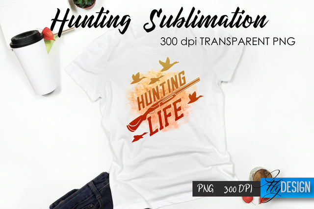 Hunting T-Shirt Sublimation. Hunter T-Shirt Design v.15 Sublimation Fly Design 