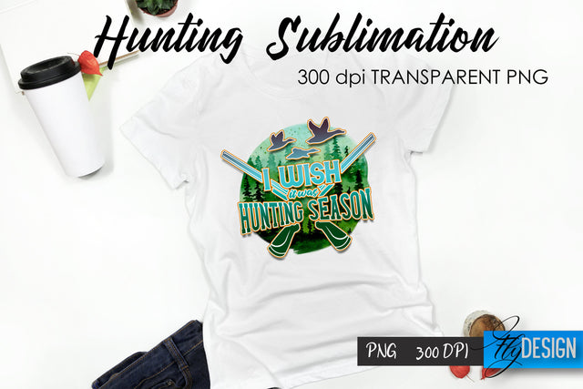 Hunting T-Shirt Sublimation. Hunter T-Shirt Design v.19 Sublimation Fly Design 